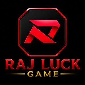 Raj Luck Game logo with modern gold and black gaming design